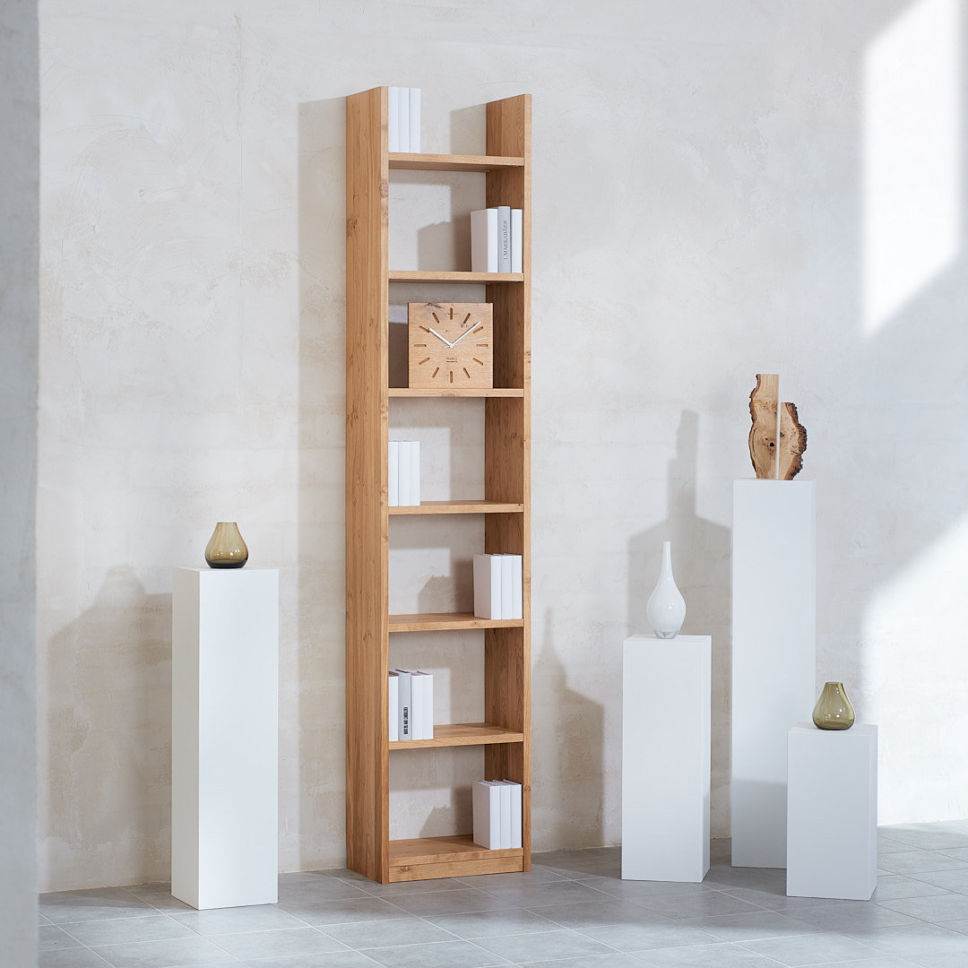 Bücherregal Wildeiche Massivholz Premium 1x7 Fächer mit Stollenüberstand - Wehry Regale