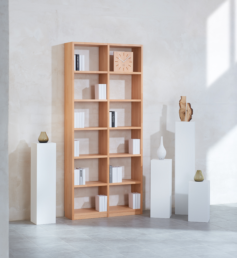 Bücherregal aus Buche Massivholz – 101,1 cm breit – 227,9 cm hoch – Natürlich und zeitlos