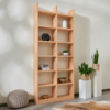 Bücherregal Buche Echtholz 2x7 Fächer mit Stollenüberstand – 101 cm breit, 248 cm hoch