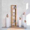 Bücherregal Eiche Echtholz 1x6 Fächer – 52 cm breit, 229 cm hoch
