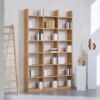 Bücherregal Eiche Echtholz 3x7 Fächer mit Stollenüberstand – 151 cm breit, 248 cm hoch