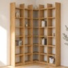 Hohes Eck-Bücherregal aus Eiche Echtholz mit Stollenüberstand, 151 × 151 cm breit und 248 cm hoch